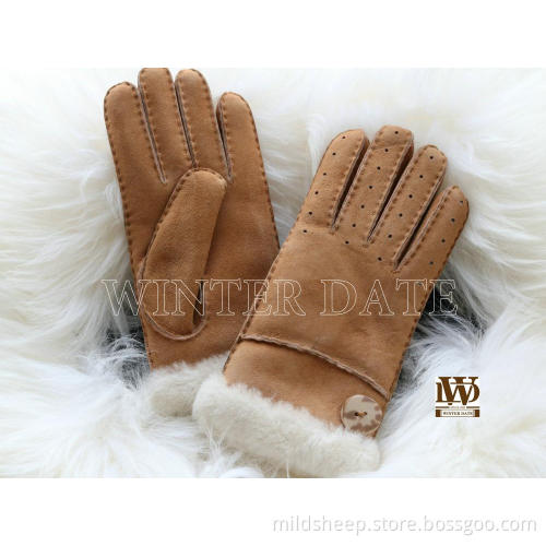 Merino sheepskin/lamb/shearling ladies'glove